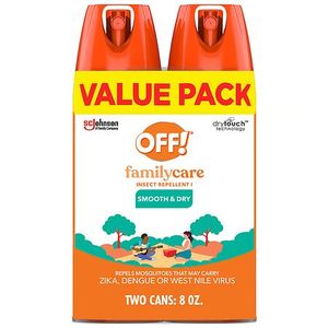 lot 1071 image: OFF FamilyCare Mosquito Repellent Smooth & Dry Non-Greasy Spray  4 oz  2 Count - Retail $13