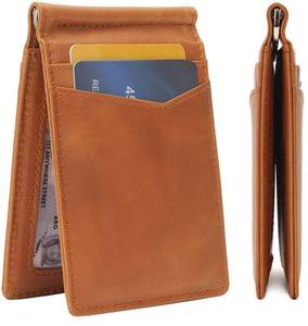 lot 1076 image: RFID Blocking Leather Men��s Bifold Wallet With ID Window  Men��s Wallet With Money Clip Inside  Ultra Thin, Super Slim, Minimalist Genuine Full Grain Leather Wallet with Gift Box PIEROS by Vass & Co - Retail $18