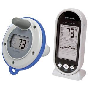 lot 1080 image: AcuRite Pool Accessories Wireless Digital Floating Pool and Spa Thermometer 00617HDSBA2 - Retail $64