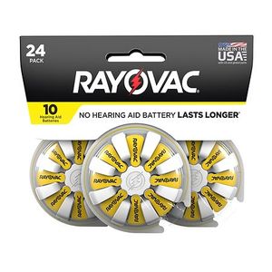lot 1095 image: Rayovac Size 10 Long-Lasting Hearing Aid Battery - 24pk - Retail $35
