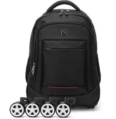 lot 141999 image: Mondee 360  rotating Water Resistant Rolling Backpack