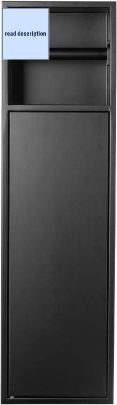 lot 341943 image: Retails for $146 Recessed Toilet Paper Holder Plus Toilet Brush Cupboard in Matte Black, Built-in Toilet Paper Dispenser, Size 6  24  4.94inch(LHD), Space Saving, Modern and Stylish for Bathroom