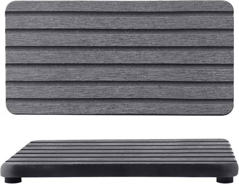 lot 251437 image: 2 PCS Water Absorbent diatomite Coasters, 7.1 x 3.5 Water Absorbing Stone Tray for Sink, Stone Drying mat for Kitchen Counter, Stone soap Tray Used for Hand Soaps & toiletries & Plants