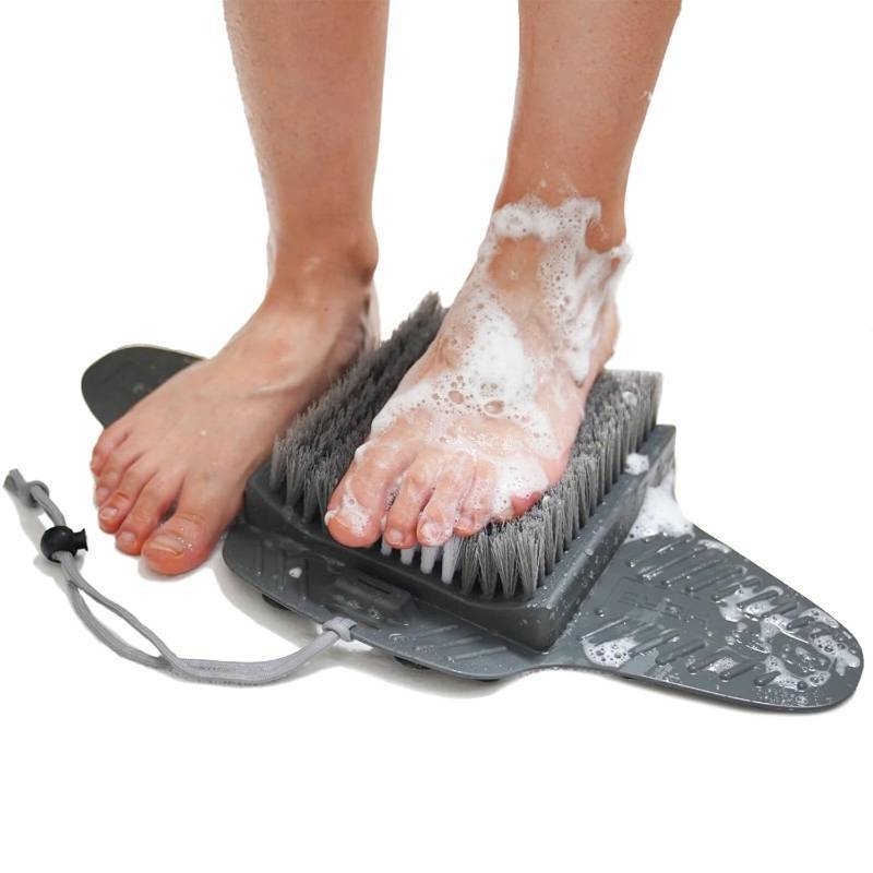 lot 451937 image: Efforest Shower Foot Scrubber Mat with Pumice Stone - Cleans, Smooths & Removes Dead Skin on Foot Without Bending, Foot Callus Remover with Non-Slip Suction Cups, Foot Scraper for Shower & Bathtub