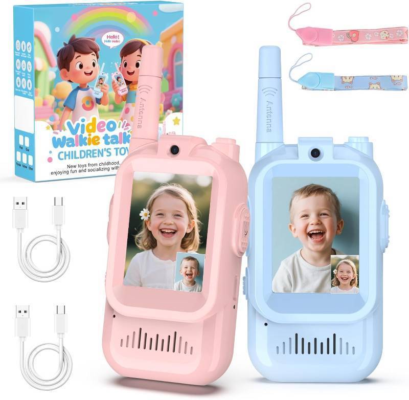 lot 361294 image: BlueFire Kids Walkie Talkies with Video   Screen Display Toy Radios with Voice Effects, One-on-One Pairing, Long Range   Birthday Toys Gifts for Boys & Girls Ages 3 12 (PinkBlue)