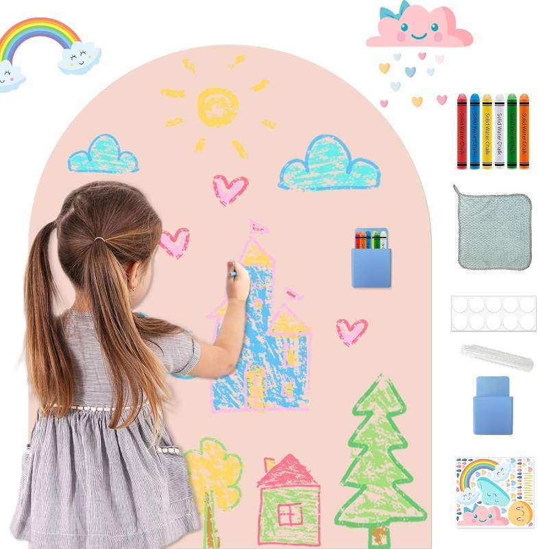lot 261337 image: Magnetic Wall Decal for Kids Playroom Arch Magnetic Chalkboard for Walls Magnetics Contact Paper Peel and Stick Self Adhesive Chalk Board Magnet Wall Sticker for Nursery Toddlers Classroom 31.5x39.4