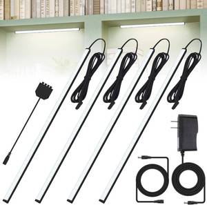 lot 142096 image: JUSJUBR Black Shell Display Case Lights, LED Lights for Display Case with Memory Function, 4x12 Inch Bookshelf Lighting, LED Cabinet Lights for Shelf, Cold White 6000K