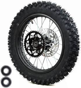 lot 142101 image: 12-15MM axle 14 Rim tube tire Complete rear wheel For small Dirt Pit Bike Trail 90100-14 3.00-14 Wheel Rim Tire Fits 125-160cc Pit Dirt Bike TTR SSR BBR Includes Brake Rotor and Sprocket