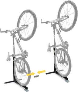 lot 142102 image: Bike Nook Bike Stand & Vertical Storage Rack with Connector (2 Pack), The Original Vertical Bicycle Floor Stand for Garage, Indoor and Outdoor Storage, Perfect Bike Accessories for Small Spaces