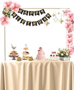 lot 142108 image: Over The Table Rod Stand with Clamps 49-102 Adjustable Metal Balloon Arch Stand Flower Table Arch Suitable for Birthday,Party,Wedding,Halloween,Xmas Decoration,Gold