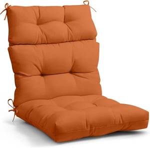 lot 142114 image: EAGLE PEAK Tufted OutdoorIndoor High Back Patio Chair Cushion, Set of 1, 46 x 22, Burnt Orange