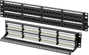 lot 242032 image: FGB 10Gbps Cat6A Patch Panel, 48-Port RJ45 Ethernet Patch Panel for 19 Rackmount or Wall Mount, 2U Network Panel for Gigabit Networks