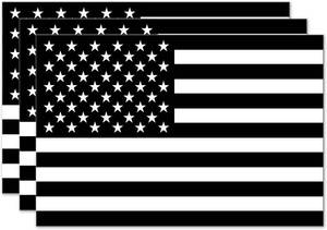 lot 242060 image: GEEKBEAR American Flag Car Magnet (Black and White, 3 Pack)