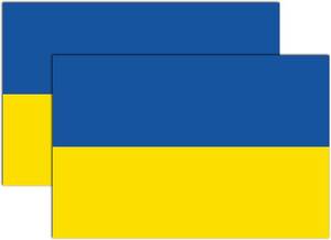 lot 242063 image: GEEKBEAR National Flag Car Magnet (Ukraine, 2 Pack) - Reflective Waterproof Durable Magnetic Sign - 6 x 4 in