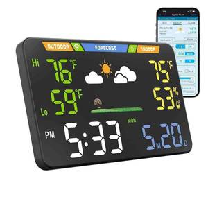 lot 342038 image: EnvyBox WiFi Weather Station 8.5 LED Display  Privacy-Focused, No App Required, Syncs Weather & Time for HomeOffice  Accurate Weather Data, Dual Power Options, Black