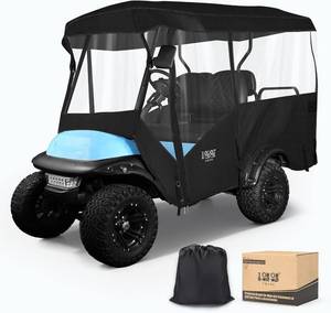 lot 342040 image: Retails for $140 10L0L Golf Cart Enclosure 4 Passenger - Fits 238cm94 Inch Roof, Universal Golf Cart Cover for Yamaha Club Car DSPrecedent EZGO TXTRXV with 600D Waterproof Clot