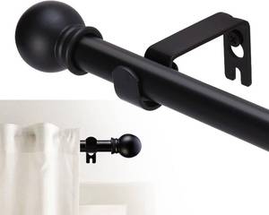 lot 342041 image: GXOACKJ Curtain Rods for windows 32-62 inch, 58 inch Decorative Matte Black Splicing Heavy Duty Metal Curtain Rod set with Brackets