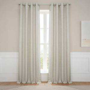 lot 342047 image: HPD Half Price Drapes Grommet Linen Curtains 96 Inches Long Room Darkening Curtains for Bedroom & Living Room (1 Panel), 50W x 96L, Oatmeal