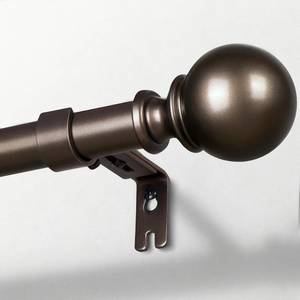 lot 441983 image: Zeerobee Curtain Rods for Windows 66 to 120, 1 Inch Adjustable Heavy Duty Bronze Curtain Rod, Outdoor Indoor Room Divider Modern Drapery Pole, 66-120