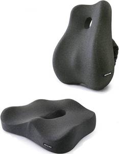 lot 441984 image: Lumbar Support Pillow and Coccyx Seat Cushion, Memory Foam Pillow Coccyx Cushions for Tailbone Pain,Sciatica, Ergonomics Lumbar Support Pillow for Office, Car, Home,Dark Gray