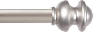 lot 441990 image: Kenney Kendall Knob Window Curtain Rod, Adjustable 48-86 Inch, Brushed Nickel