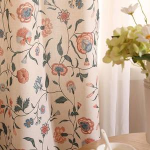 lot 442001 image: ISAENNE Vintage Linen Semi Blackout Curtains with Grommets,Pink Floral Western Decor Curtain for Kitchen Bedroom Living Room Dining Room Window,2 Panels 53 Inches Wide by 79 Inches Long -Daffy