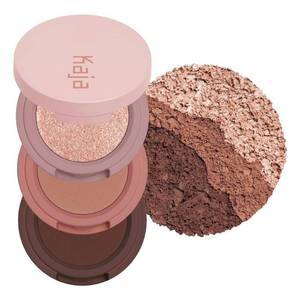 lot 442018 image: Kaja 3 Colors Eyeshadow - Beauty Bento 08 Chocolate Dahlia  Mosaic Chrome, Shimmer, Matte finish, Cruelty free, K-Beauty Mini Palettes, Easy Finger Blendable, Glitter, High Pigmentation, 0.03 Oz