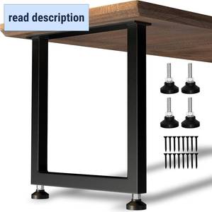 lot 142104 image: Retails for $140 Heavy Duty Metal Table Legs 28x24 Inch, Modern Industrial Steel Square Frame for DIY Dining Table, Kitchen Table Base, Desk, Workstation, Supports 1000lbs, Set of 2 (Black)