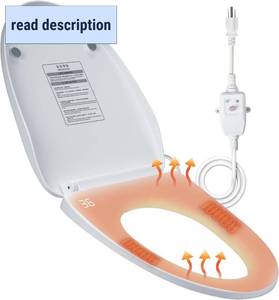 lot 142115 image: Heated Toilet Seat with Temperature Display and Built-in Side Control, 3-Speed Heating Mode Elongated Toilet Seats with Earth Leakage Protection, Slow Close Warming Toilet Seat with Auto Night Light