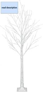 lot 142124 image: White 4ft 48 Light 48 Branch Birch Tree Shaped Plastic Christmas Tree