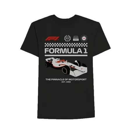 lot 221356 image: Mens Formula 1 F1 Black Graphic T-Shirt - Small