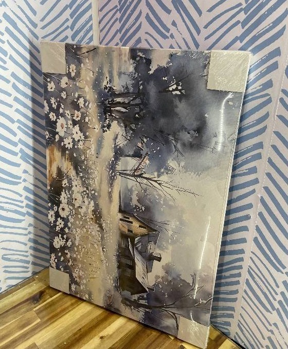 lot 261375 image: Canvas Wall Art Wall Painting Encouragement Gifts for Women Hydrangea in Mason Jar Butterfly Picture Decor for Bedroom