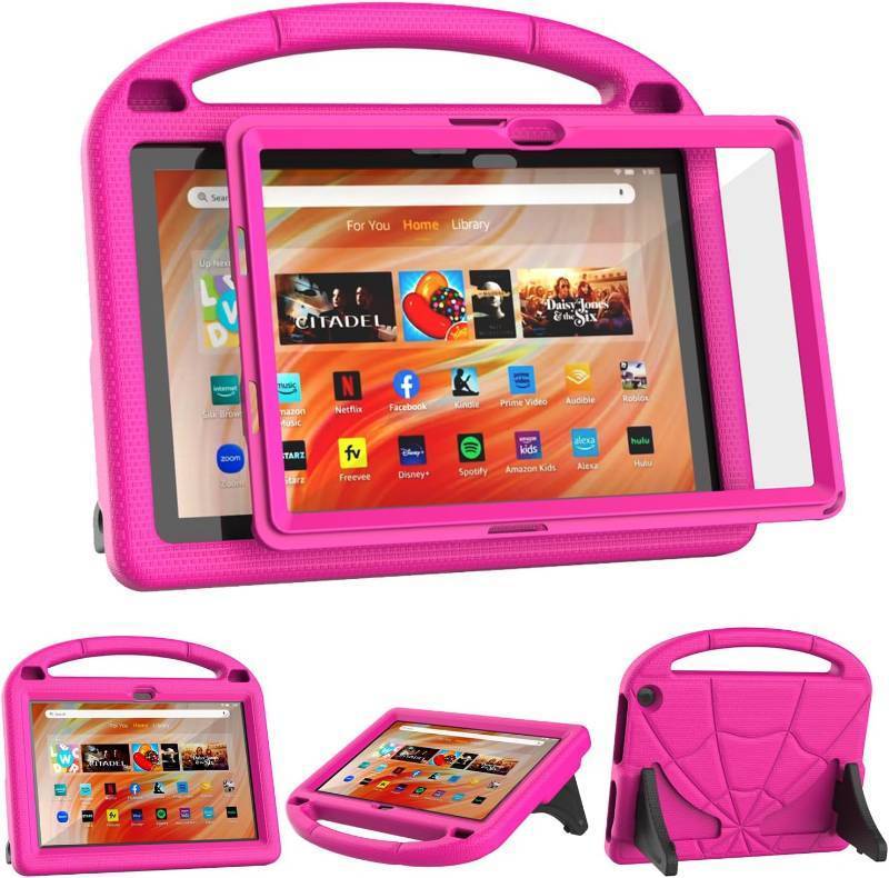 lot 321249 image: Kids Case for 10.1in Tablets,Not Work for Sony iPad 10.1inch Tablets -Lightweight Shockproof Case with Screen Protector Handle Stand -Peach Pink