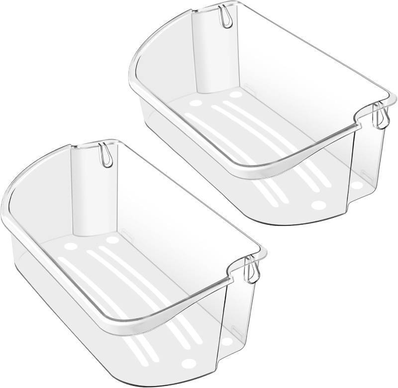 lot 291573 image: 2 PACK Upgraded 240356402 Refrigerator Door Bin Replacement for Frigi.daire Refrigerator Door Shelf Parts LFSS2612TF0 LFSS2612TE0 FFSS2615TE0 Door Shelf Shelves By AMI PARTS (Length 15.38)