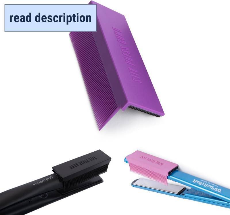 lot 291577 image: Silk Press Comb - Removable Clip-On Hair Straightener Attachment - Heat-Resistant for Professional & Silky Results (PURPLE)