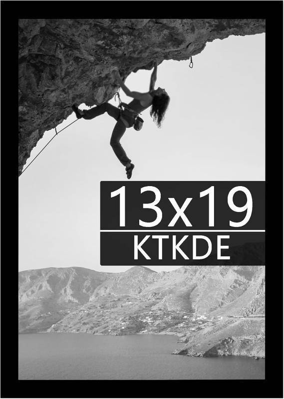 lot 391614 image: KTKDE 13x19 Picture Frame Black, Wall Gallery Poster Frames Wooden, Shatter Resistant Glass, Rectangle Photo Frame for Photos,Studio Hanging Posters & Art Prints