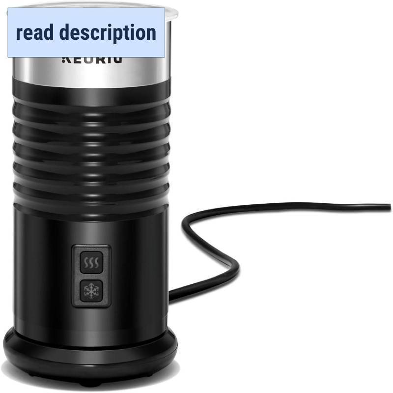 lot 391622 image: Keurig Standalone Frother Works Non-Dairy Milk, Hot and Cold Frothing, 6 Oz, Black