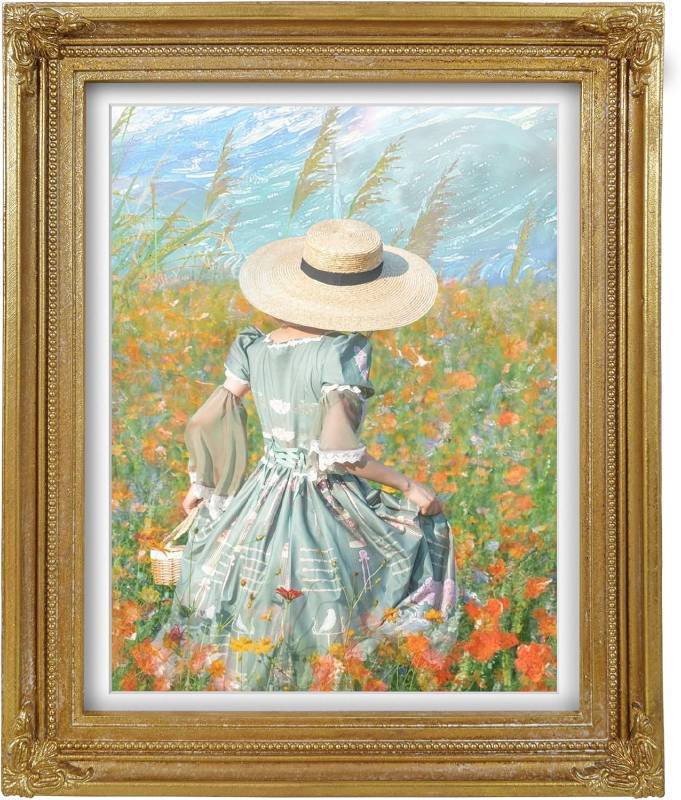 lot 391627 image: 8.5x11 Picture Frame Matted to 8x10 Photo, Vintage Gold Frame for 8.5 by 11 Certificates Documents Awards, Antique Style Gallery Wall Tabletop D cor