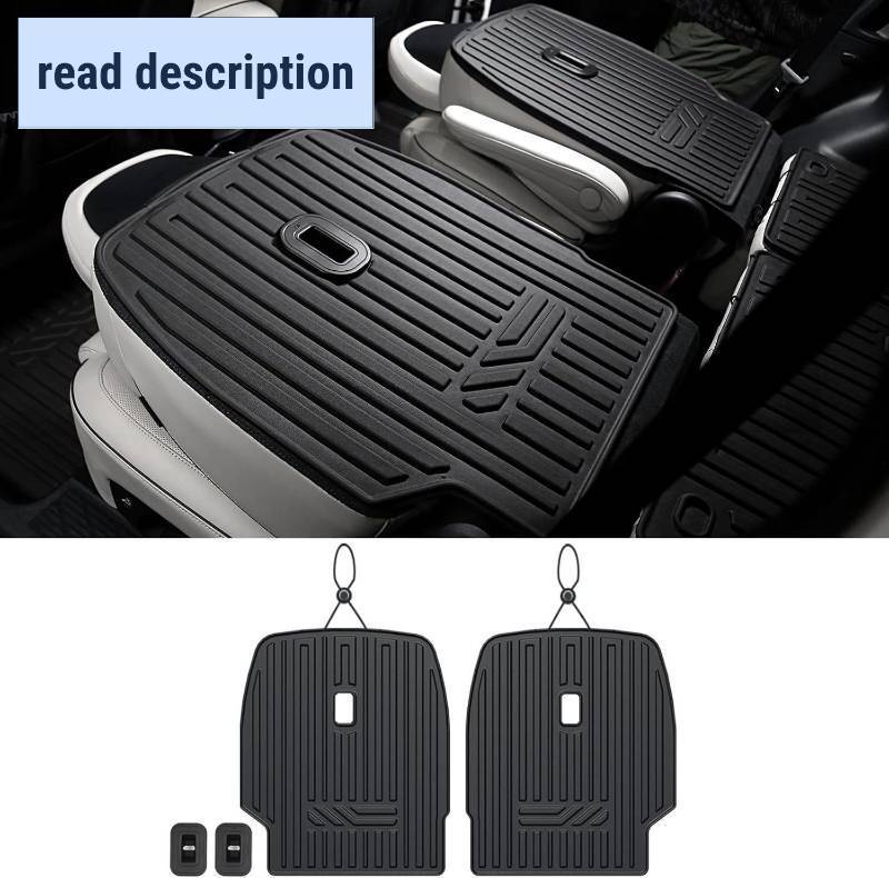 lot 391628 image: Kick Mats for 2020-2024 2025 Hyundai Palisade 7 Seats Captain Chairs, All Weather TPE Seat Back Backrest Protector Accessories for Palisade(2nd Row Backrest Mats)
