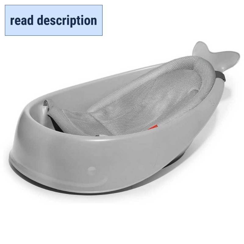 lot 391646 image: Skip Hop Infant Bath Tub 3-Stage Grow With Baby Smart Sling MOBY Bathtub Grey Age 0