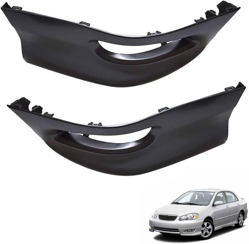 lot 491849 image: 2-Pack Front Bumper Lip Splitter Chin Spoiler Black Driver and Passenger Side Replacement for 2005-2008 Corolla