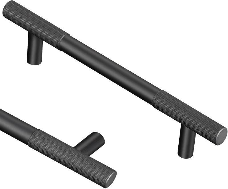 lot 9187254 image: 10 Pack Black Cabinet Handles 6.3 Inch(160mm) Hole Spacing Knurled Cabinet Pull,Black Kitchen Cabinet Handles,Matte Black Cabinet Pulls and Kitchen Hardware for Cabinets and Drawers