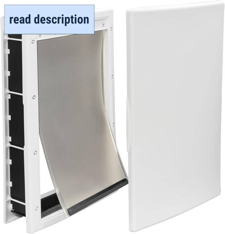 lot 131229 image: Premier Pet Plastic Pet Door - Provides Independent Access - Durable Plastic Frame with Magnetic Closure - Energy Efficient Design - Easy DIY Installation - Large