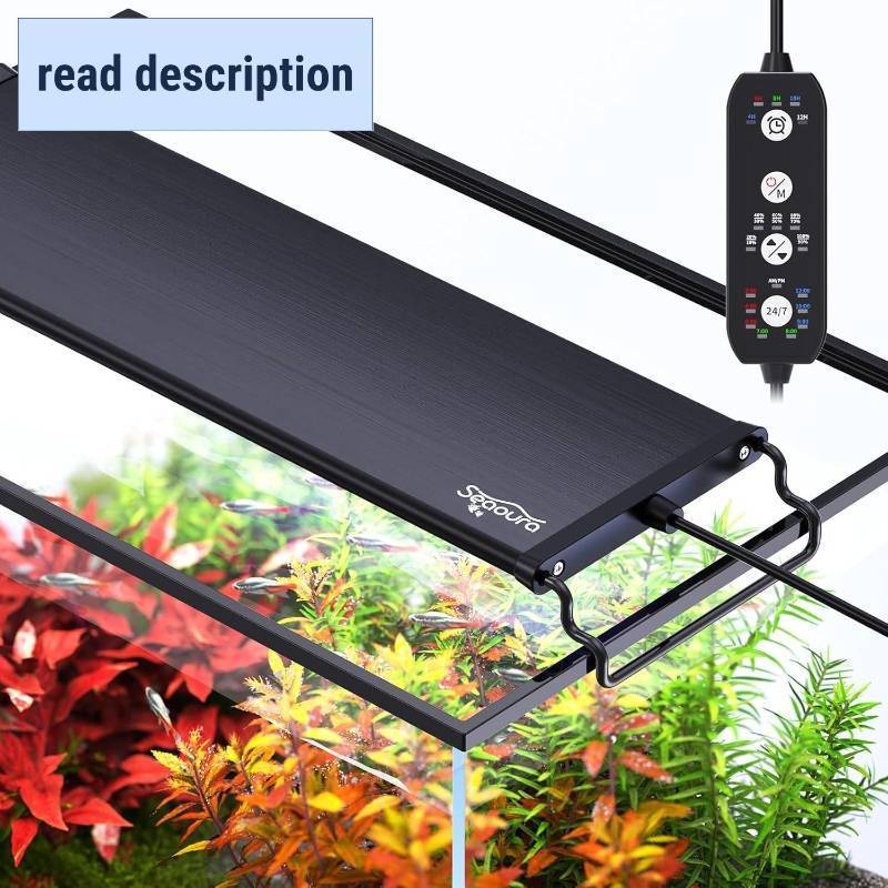 lot 331059 image: SEAOURA 247 Mode Led Aquarium Light for Plants Growth-Full Spectrum Fish Tank Light with Timer, Auto OnOff, 7 Colors, Adjustable Brightness, for 12 to 18 Inch Freshwater Tank