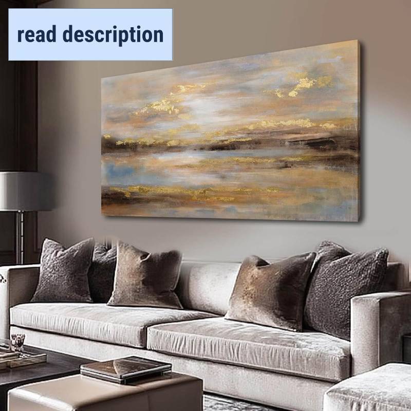 lot 331062 image: Abstract Wall Art Poster Prints Gold Art Pictures Modern Canvas Picture 24x48 Canvas Wall Art for Office Bedroom Living Room Wall Decor