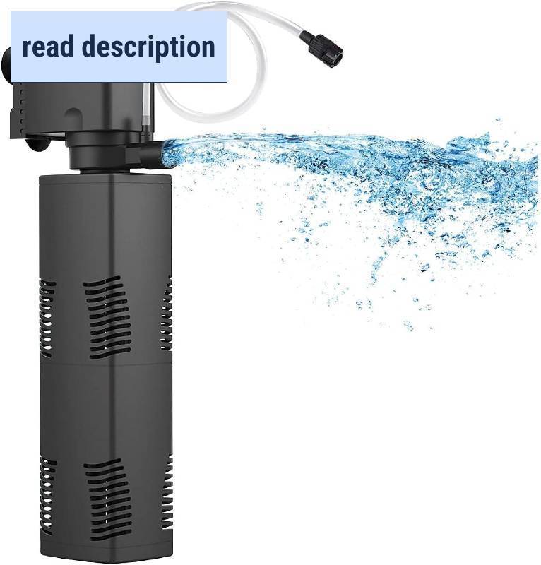 lot 431259 image: TARARIUM Aquarium Filter for 55-150 Gal. Tank Crystal 300GPH Biochemical Filtration Powerful Pump Submersible Internal Fish Tank Filters Large Tank Pond Clear Wavemaker Air Supply 4 in 1