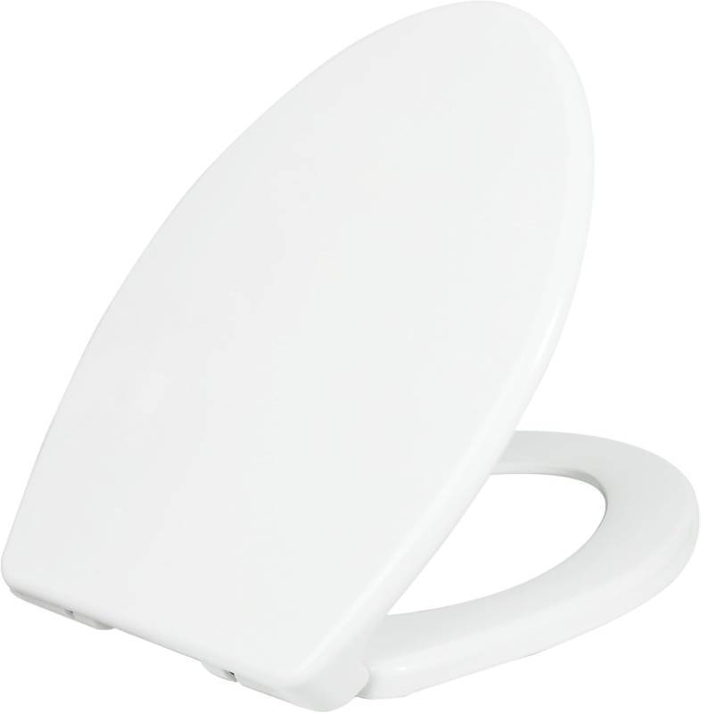lot 142078 image: LUXE TS1008E Elongated Comfort Fit Toilet Seat with Slow Close, Quick Release Hinges, and Non-Slip Bumpers (White)