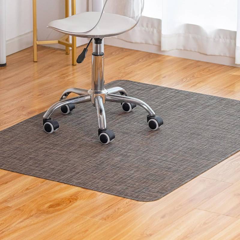 lot 241980 image: Office Chair Mat for Hardwood Floor Under Desk Computer Rolling Chair Mat for WoodTile Floor Non-Slip Heavy Duty Desk Rug PVC Plastic Hard Floor Protector 36 x 48 (Dark Walnut)