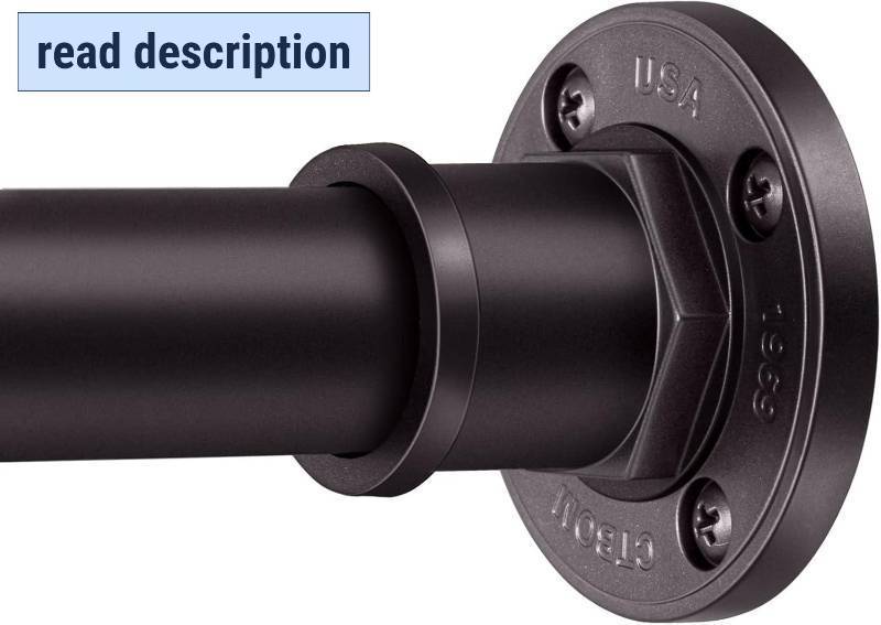 lot 342009 image: BRIOFOX Industrial Shower Curtain Rod - 2-in-1 Design Tension Curtain Rod - Never Rust Non-Slip 43 to 72 Inch Stainless Steel, Bronze Window Curtain Rod