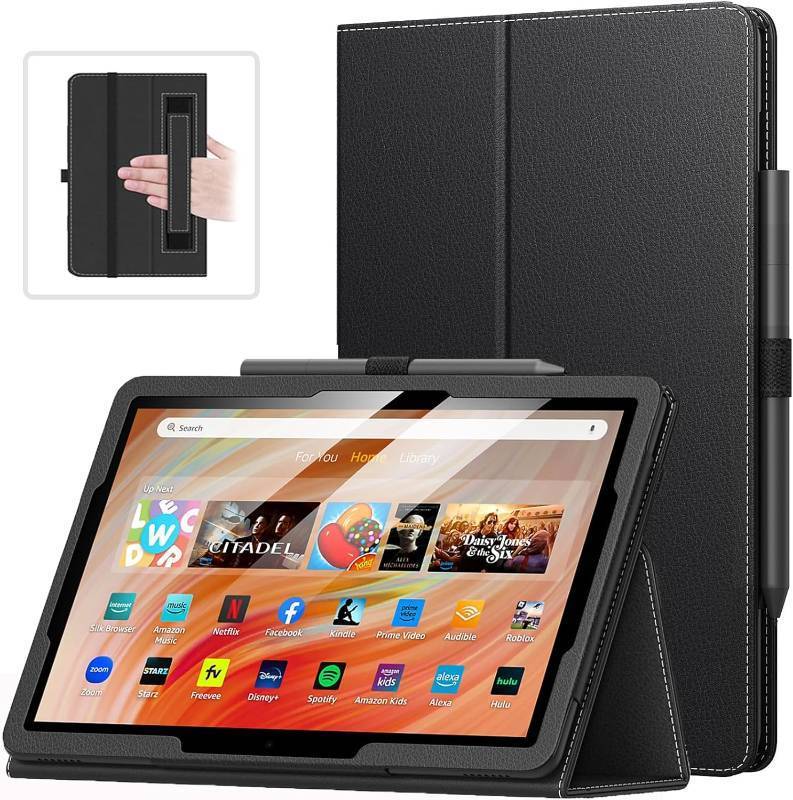lot 342012 image: MoKo Case Fits All-New Amazon Kindle Fire HD 10 & 10 Plus Tablet (13th11th Generation, 20232021 Release) 10.1 - Slim Folding Stand Cover with Auto WakeSleep, Black